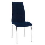 Casa si Gradina - Mobilier - Scaune si fotolii - Scaune - Scaun de masa, tesatura albastra din catifea / crom, GERDA NEW - Infinity.ro