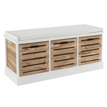 Casa si Gradina - Mobilier - Organizare si depozitare - Bancute - Banca cu 3 sertare, alb/miere, TEDRA NEW - Infinity.ro