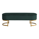Casa si Gradina - Mobilier - Canapele si coltare - Banchete - Banca de design, tesatura de catifea verde inchis / crom auriu, MIRILA - Infinity.ro