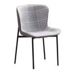 Casa si Gradina - Mobilier - Scaune si fotolii - Scaune - Scaun de luat masa, carouri alb-gri / tesatura gri inchis / piele ecologica, ADIANA - Infinity.ro