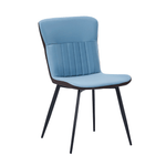 Casa si Gradina - Mobilier - Scaune si fotolii - Scaune - Scaun de luat masa, piele ecologica, albastru / maro, KLARISA - Infinity.ro