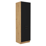 Casa si Gradina/Mobilier/Dulapuri si sifoniere/Dulapuri - Dulap pentru produse alimentare, negru mat / stejar artizan, MONRO 60 DK-210 2F - Infinity.ro