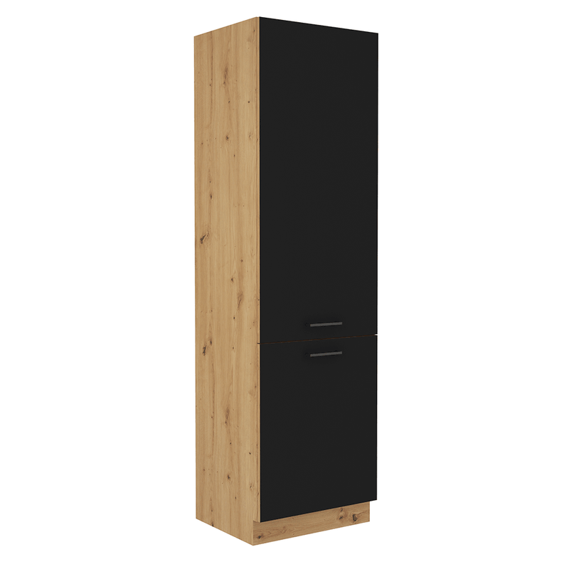 Casa si Gradina/Mobilier/Dulapuri si sifoniere/Dulapuri - Dulap pentru produse alimentare, negru mat / stejar artizan, MONRO 60 DK-210 2F - Infinity.ro