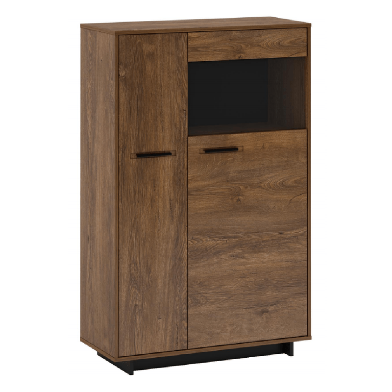 Casa si Gradina/Mobilier/Comode si corpuri/Comode - Comoda/ vitrina, stejar bolzano / negru, dreapta, DELIS C2 - Infinity.ro