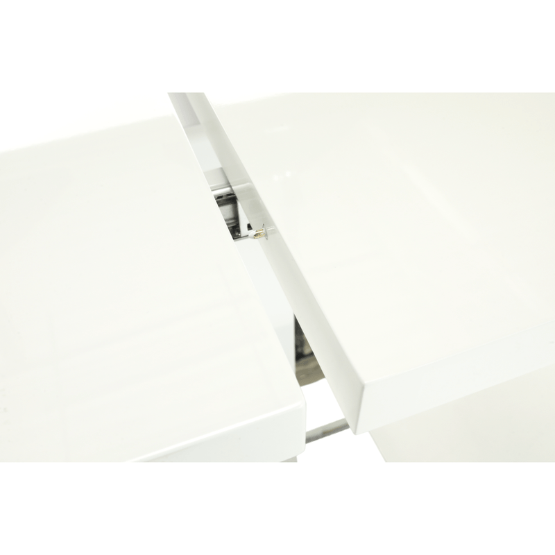 Casa si Gradina - Mobilier - Mese si birouri - Mese bucatarie si dining - Masa dining, alba HG, 120-160x80 cm, IRAKOL - Infinity.ro