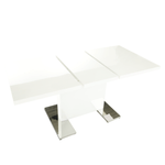 Casa si Gradina - Mobilier - Mese si birouri - Mese bucatarie si dining - Masa dining, alba HG, 120-160x80 cm, IRAKOL - Infinity.ro