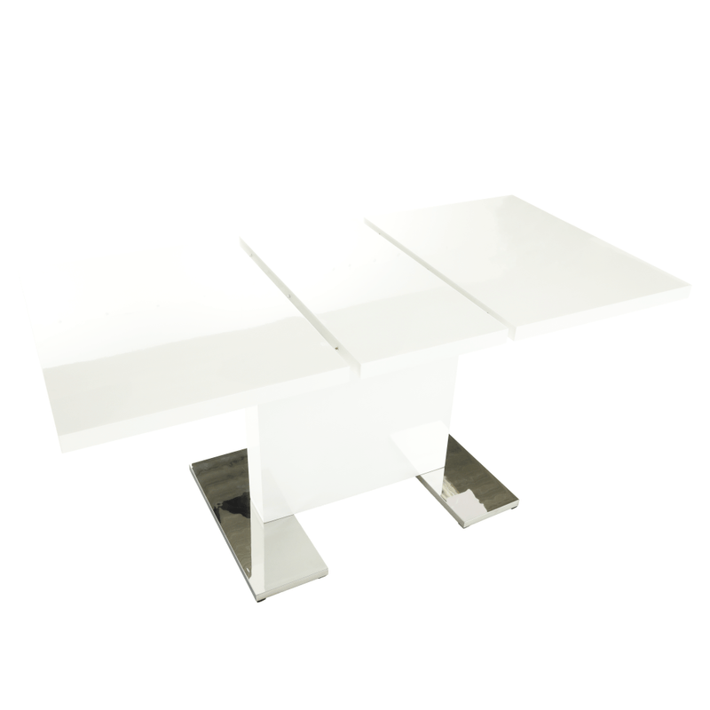 Casa si Gradina - Mobilier - Mese si birouri - Mese bucatarie si dining - Masa dining, alba HG, 120-160x80 cm, IRAKOL - Infinity.ro