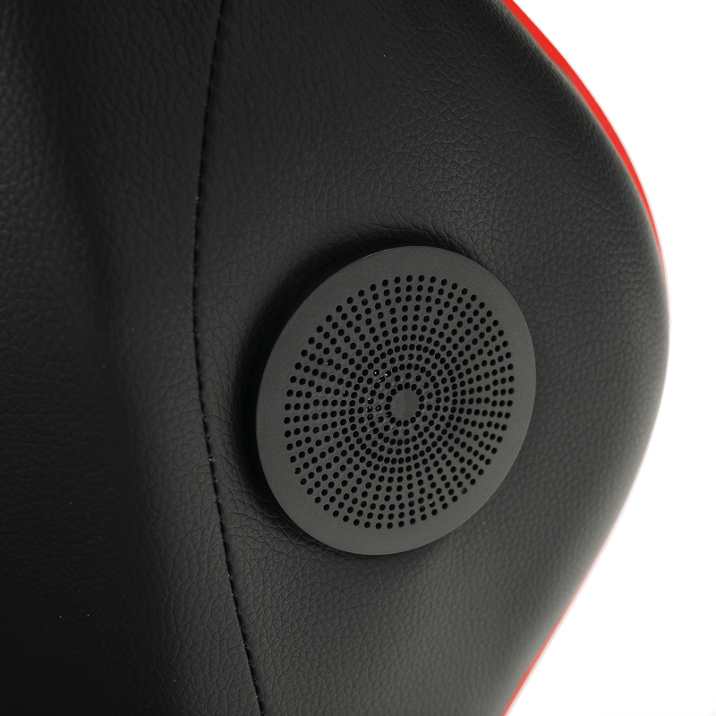 Casa si Gradina - Mobilier - Scaune si fotolii - Scaune - Scaun de birou / joc cu difuzoare Bluetooth, negru / rosu, CARPI - Infinity.ro