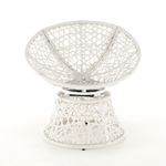 Casa si Gradina - Gradina si terasa - Mobilier exterior - Canapele si fotolii gradina - Fotoliu rotativ cu perna, alb/petrol albastru, TRISS - Infinity.ro