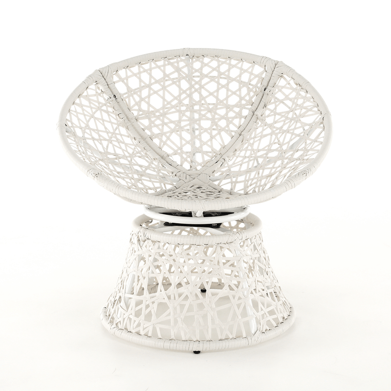 Casa si Gradina - Gradina si terasa - Mobilier exterior - Canapele si fotolii gradina - Fotoliu rotativ cu perna, alb/petrol albastru, TRISS - Infinity.ro
