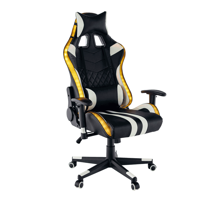 Casa si Gradina - Mobilier - Scaune si fotolii - Scaune - Scaun de birou / joc cu iluminare RGB, model negru / alb / culoare, ZOPA - Infinity.ro