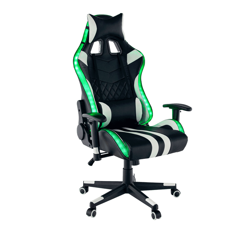 Casa si Gradina - Mobilier - Scaune si fotolii - Scaune - Scaun de birou / joc cu iluminare RGB, model negru / alb / culoare, ZOPA - Infinity.ro