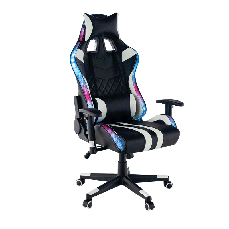 Casa si Gradina - Mobilier - Scaune si fotolii - Scaune - Scaun de birou / joc cu iluminare RGB, model negru / alb / culoare, ZOPA - Infinity.ro