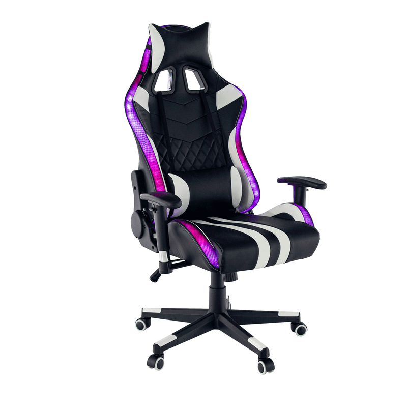 Casa si Gradina - Mobilier - Scaune si fotolii - Scaune - Scaun de birou / joc cu iluminare RGB, model negru / alb / culoare, ZOPA - Infinity.ro