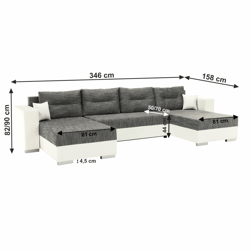 Casa si Gradina - Mobilier - Canapele si coltare - Coltare - Coltar reversibil, alb/gri maroniu, ESSEN - Infinity.ro