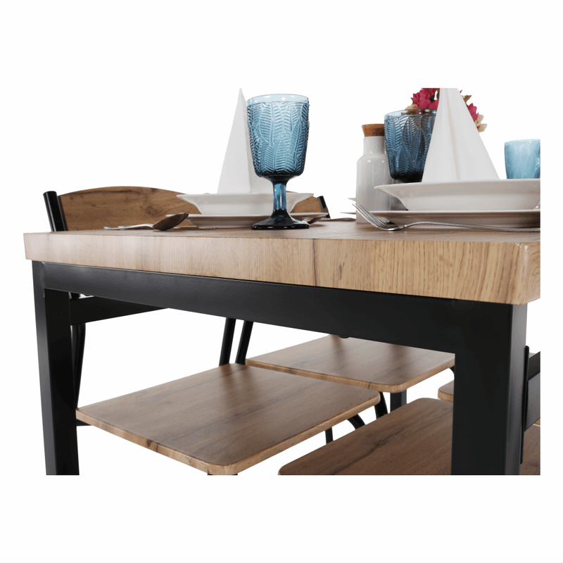 Casa si Gradina - Mobilier - Seturi de mobilier - Seturi mese si scaune - Set de luat masa 1 + 4, stejar artizanal, AMANDA - Infinity.ro