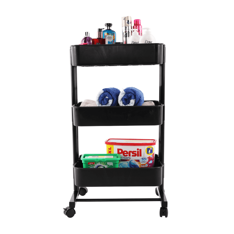Casa si Gradina - Mobilier - Biblioteci si rafturi - Etajere - Etajera mobila, negru, VERNON - Infinity.ro