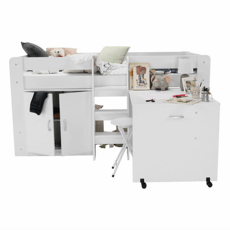 Casa si Gradina - Mobilier - Mobilier copii - Patuturi copii - Pat combinat pentru camera copiilor, alb, FANY - Infinity.ro