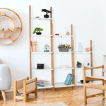 Casa si Gradina - Mobilier - Biblioteci si rafturi - Etajere - Etajera, alb/bambus, GAPA TYP 3 - Infinity.ro