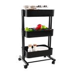 Casa si Gradina - Mobilier - Biblioteci si rafturi - Etajere - Etajera mobila, negru, VERNON - Infinity.ro