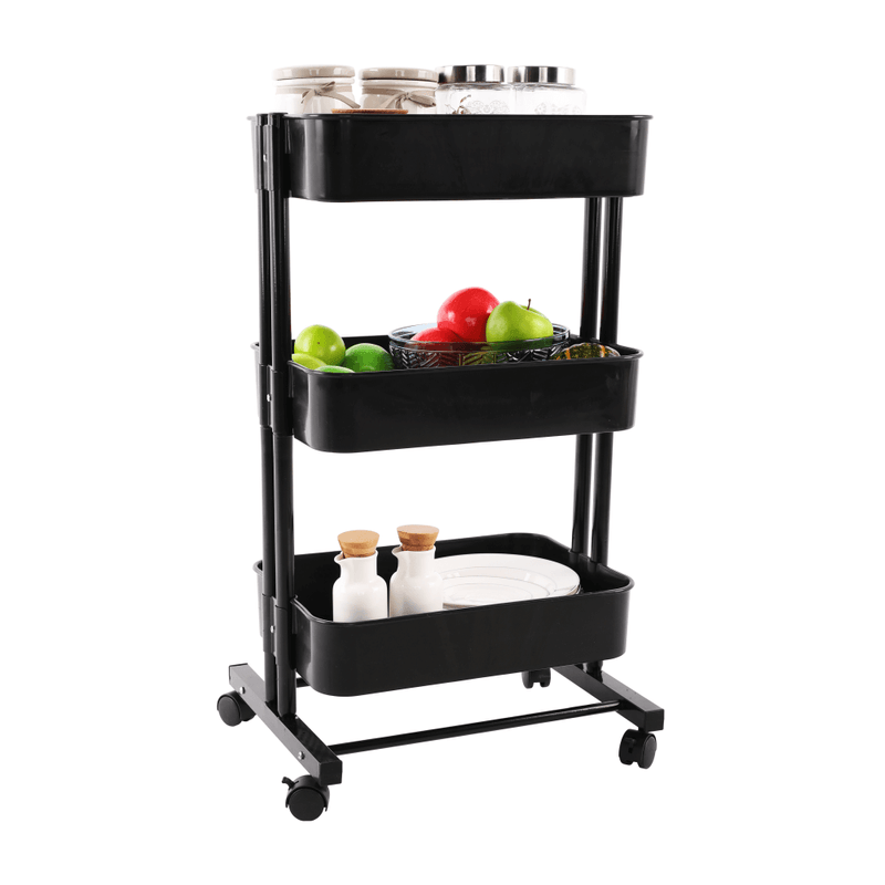 Casa si Gradina - Mobilier - Biblioteci si rafturi - Etajere - Etajera mobila, negru, VERNON - Infinity.ro