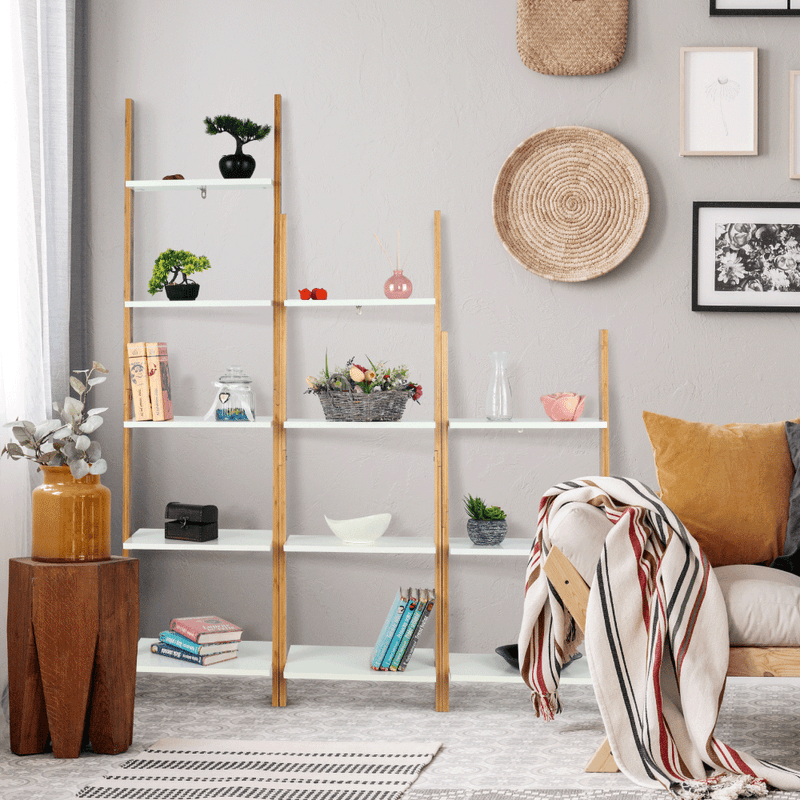 Casa si Gradina - Mobilier - Biblioteci si rafturi - Etajere - Etajera, alb/bambus, GAPA TYP 3 - Infinity.ro