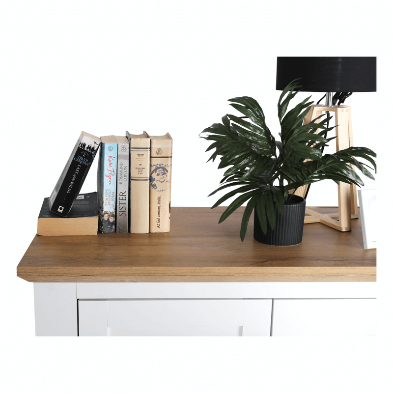 Casa si Gradina - Mobilier - Comode si corpuri - Comode - Scrin MZ9, alb / stejar grand, LEON - Infinity.ro