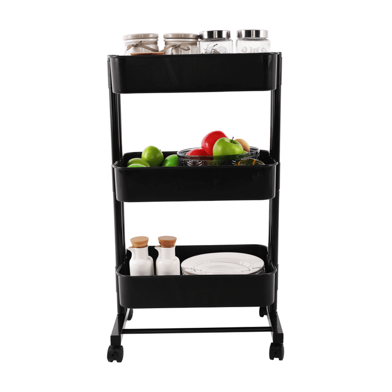 Casa si Gradina - Mobilier - Biblioteci si rafturi - Etajere - Etajera mobila, negru, VERNON - Infinity.ro
