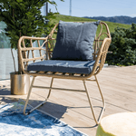 Casa si Gradina - Gradina si terasa - Mobilier exterior - Seturi mobila gradina - Set de gradina din 4 piese din ratan, natural / gri, TAJRO - Infinity.ro