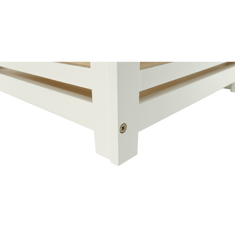 Casa si Gradina/Sanitare/Suporturi si accesorii baie/Accesorii baie - Cos de rufe, bambus lacuit/alb/bej, BASKET - Infinity.ro