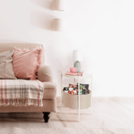 Casa si Gradina - Mobilier - Mese si birouri - Birouri - Masa laterala cu tava detasabila, alb / maro, FANDOR - Infinity.ro