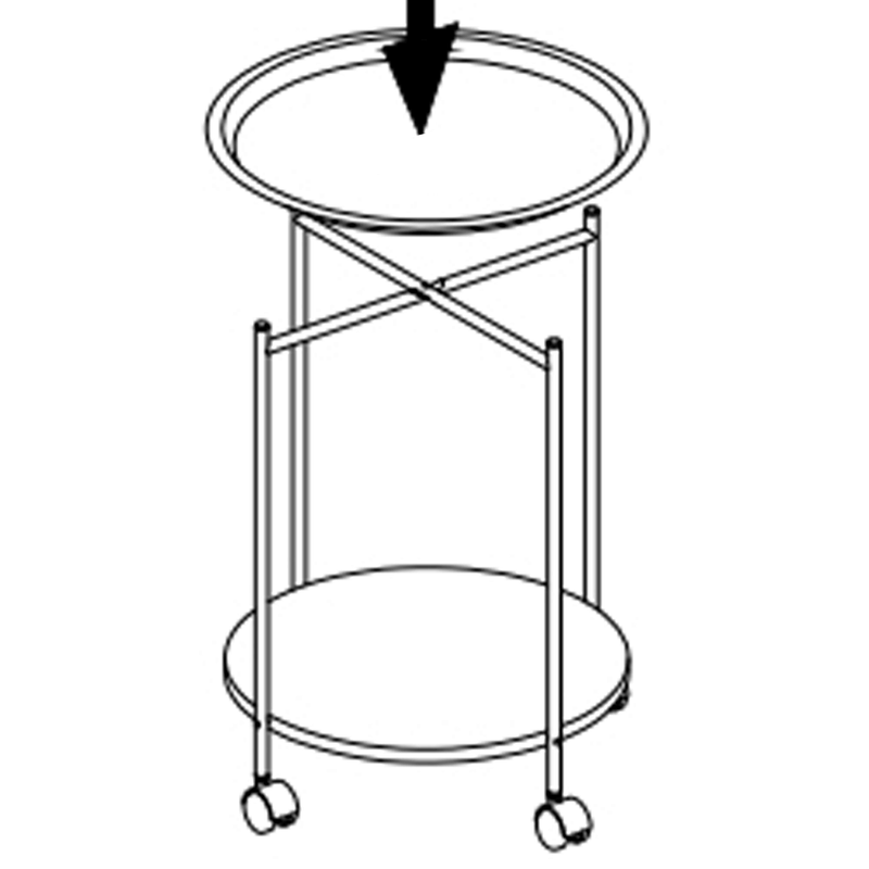 Casa si Gradina - Mobilier - Mese si birouri - Birouri - Masuta portabila cu roti, alb, DERIN - Infinity.ro