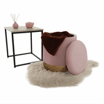 Casa si Gradina - Mobilier - Scaune si fotolii - Tabureti - Taburet, catifea Velvet roz/crom auriu, ANIZA - Infinity.ro