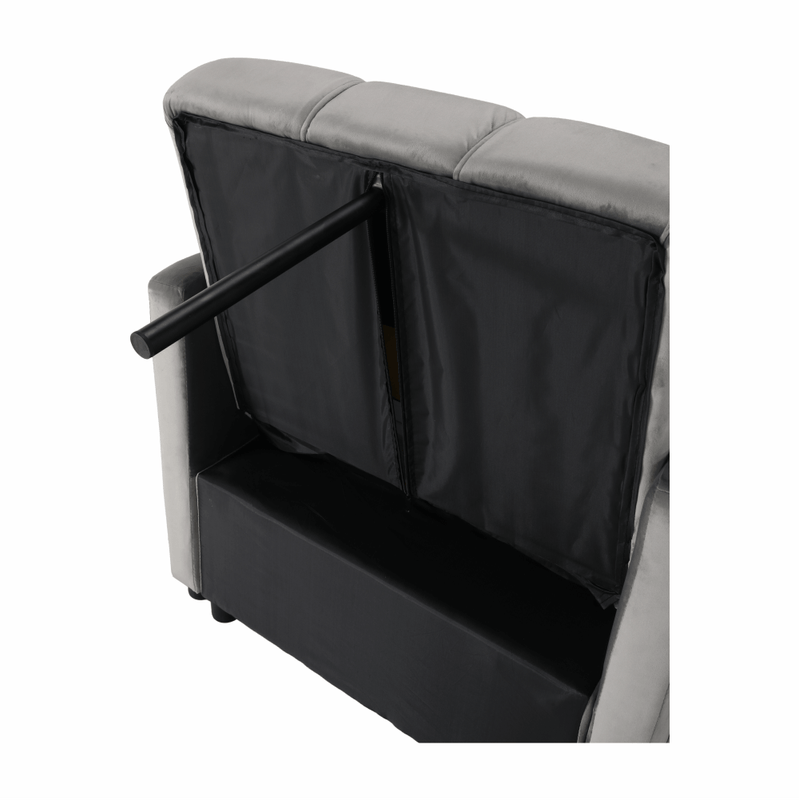 Casa si Gradina - Mobilier - Scaune si fotolii - Fotolii - Fotoliu extensibil, catifea Velvet gri deschis, IGRIM - Infinity.ro