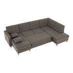 Casa si Gradina - Mobilier - Canapele si coltare - Coltare - Coltar, material textil gri maroniu TAUPE, model stanga, BRIDGET - Infinity.ro