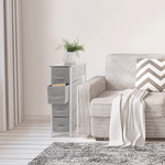 Casa si Gradina - Mobilier - Comode si corpuri - Comode - Comoda cu sertare din material textil, gri/alb/gri deschis, ROSITA TYP 2 - Infinity.ro