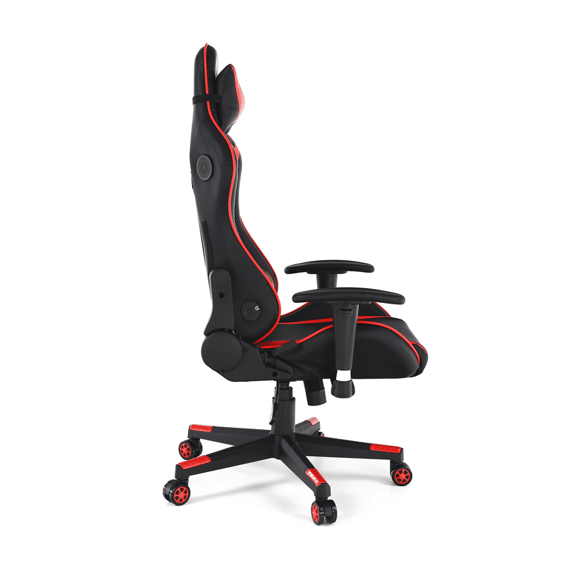 Casa si Gradina - Mobilier - Scaune si fotolii - Scaune - Scaun de birou / joc cu difuzoare Bluetooth, negru / rosu, CARPI - Infinity.ro