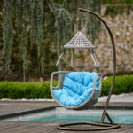 Casa si Gradina - Gradina si terasa - Mobilier exterior - Scaune si sezlonguri gradina - Scaun suspendat, maro / gri-maro / albastru, LUANDA - Infinity.ro