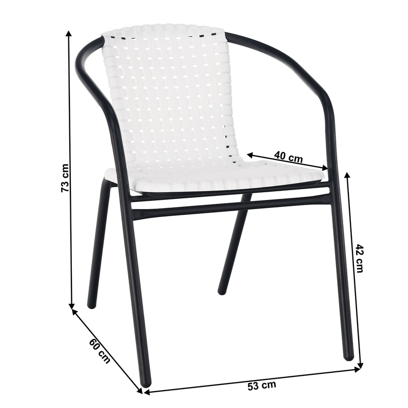 Casa si Gradina - Gradina si terasa - Mobilier exterior - Scaune si sezlonguri gradina - Scaun stivuibil, alb/negru, BERGOLA - Infinity.ro