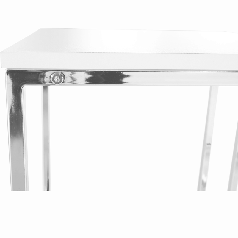 Casa si Gradina - Mobilier - Mese si birouri - Masute de cafea - Set 3 masute de cafea, alb mat/crom, MAGNO TYP 3 - Infinity.ro