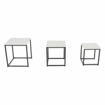 Casa si Gradina - Mobilier - Mese si birouri - Masute de cafea - Set 3 masute de cafea, alb mat/negru, KASTLER TYP 3 - Infinity.ro