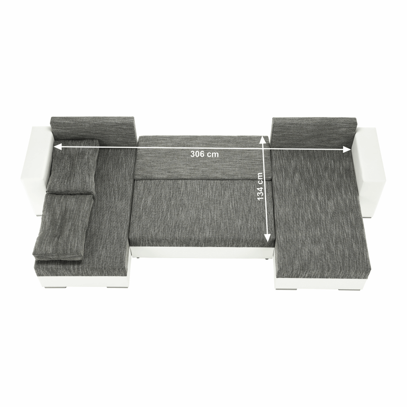 Casa si Gradina - Mobilier - Canapele si coltare - Coltare - Coltar reversibil, alb/gri maroniu, ESSEN - Infinity.ro