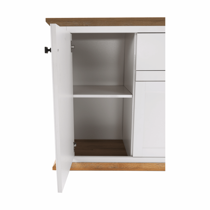 Casa si Gradina - Mobilier - Comode si corpuri - Comode - Scrin MZ9, alb / stejar grand, LEON - Infinity.ro