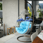 Casa si Gradina - Gradina si terasa - Mobilier exterior - Scaune si sezlonguri gradina - Scaun suspendat, maro / gri-maro / albastru, LUANDA - Infinity.ro