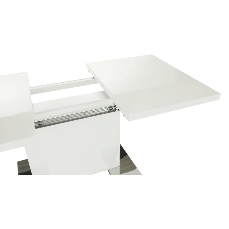Casa si Gradina - Mobilier - Mese si birouri - Mese bucatarie si dining - Masa dining, alba HG, 120-160x80 cm, IRAKOL - Infinity.ro