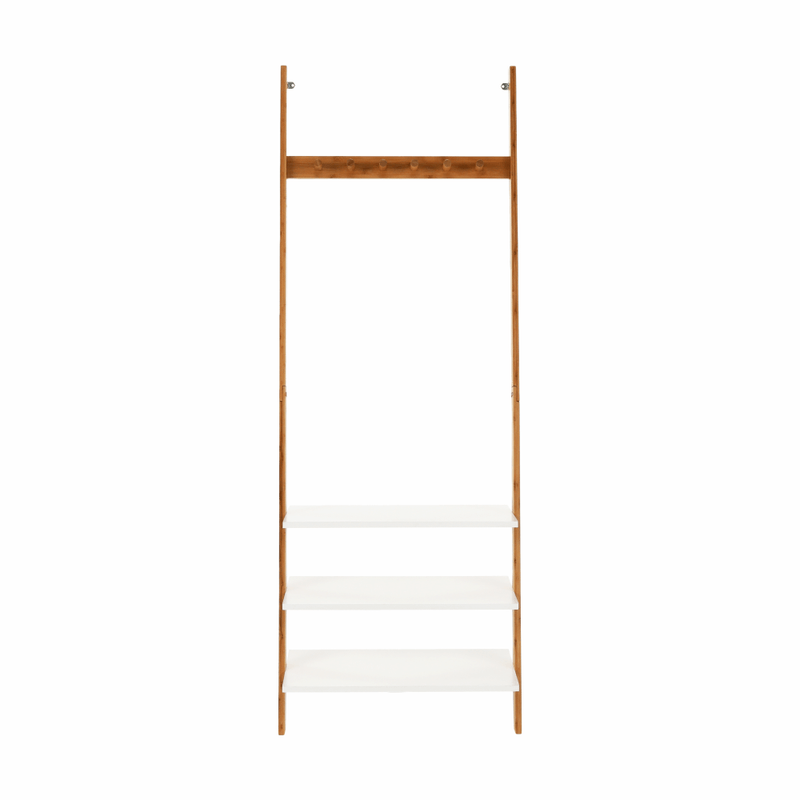 Casa si Gradina - Mobilier - Organizare si depozitare - Cuiere - Cuier cu rafturi, alb/bambus, MARIKE TYP 2 - Infinity.ro