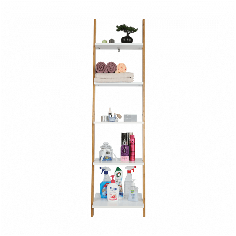 Casa si Gradina - Mobilier - Biblioteci si rafturi - Etajere - Etajera, alb/bambus, GAPA TYP 3 - Infinity.ro