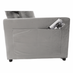 Casa si Gradina - Mobilier - Scaune si fotolii - Fotolii - Fotoliu extensibil, catifea Velvet gri deschis, IGRIM - Infinity.ro