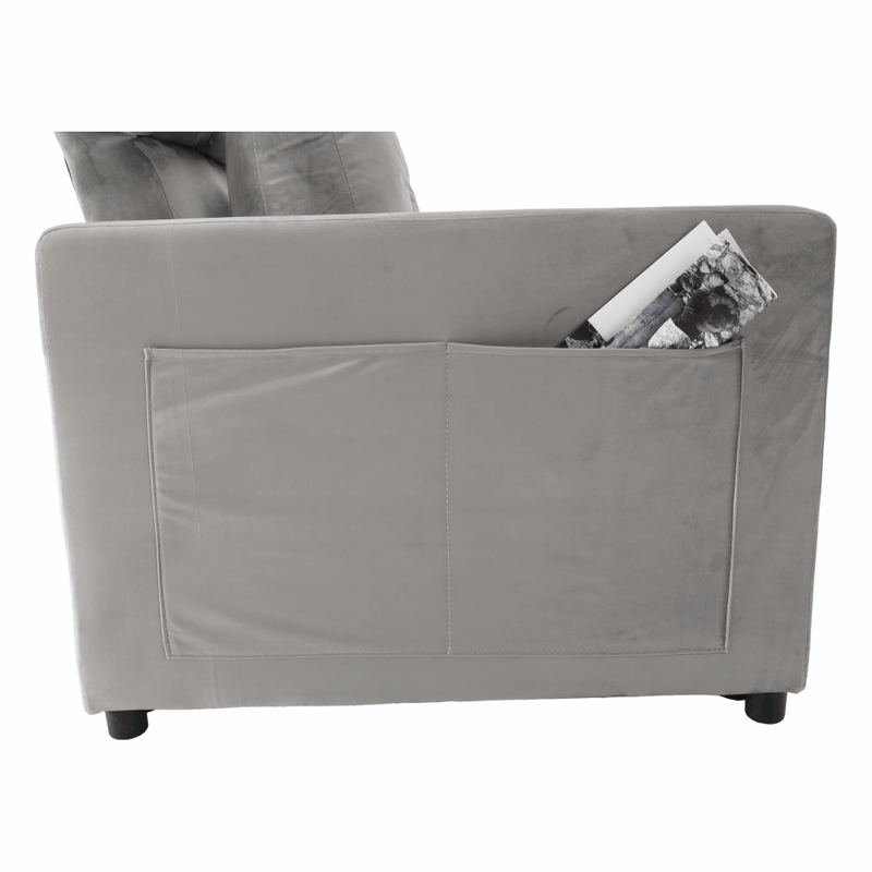 Casa si Gradina - Mobilier - Scaune si fotolii - Fotolii - Fotoliu extensibil, catifea Velvet gri deschis, IGRIM - Infinity.ro