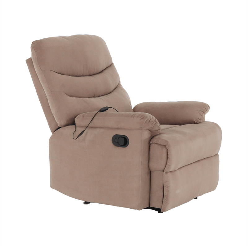 Ingrijire personala si Cosmetice - Sanatate si wellness - Articole wellness - Fotolii de masaj - Fotoliu reglabil masaj, material textil grej TAUPE, LAMBERT - Infinity.ro